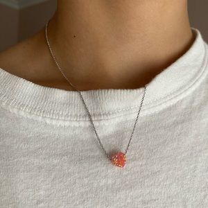 Pink opal heart necklace